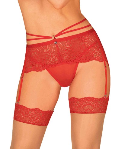 Loventy Suspender Belt - Red