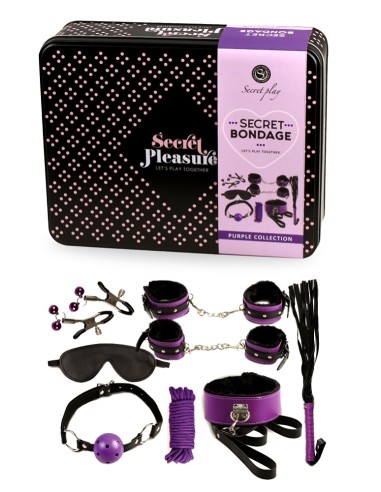 Secret Bondage : Ensemble BDSM 8 pcs 6197 - Noir et Violet