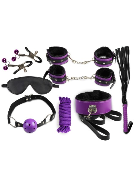Secret Bondage: BDSM Set 8 stuks 6197 - Zwart en Paars