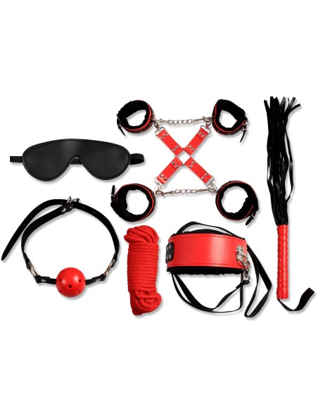 Secret Bondage: BDSM Set 8 piezas 6148Rk - Negro y Rojo