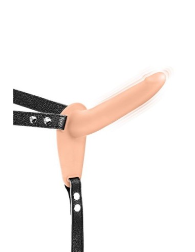 Fetish Temptation consolador con correa de carne vibrante