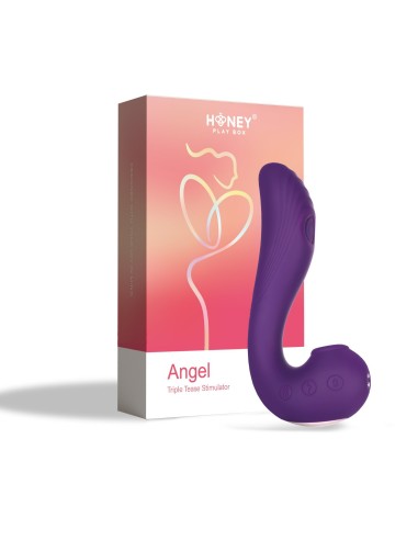 Angel - 3 in 1 G-spot en clitorislikkende vibrator - Paars