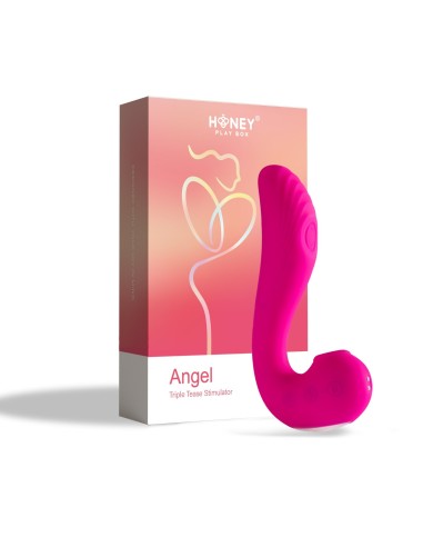 Angel - Vibrador 3 en 1 para lamer punto G y clítoris - Rosa