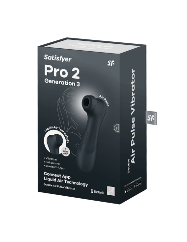 App Pro 2 Generación 3 Air pluse Connect y vibración - Negro Satisfyer