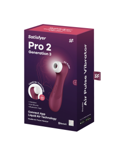 App Pro 2 Generación 3 Air pluse Connect y vibración - Satisfyer vino tinto