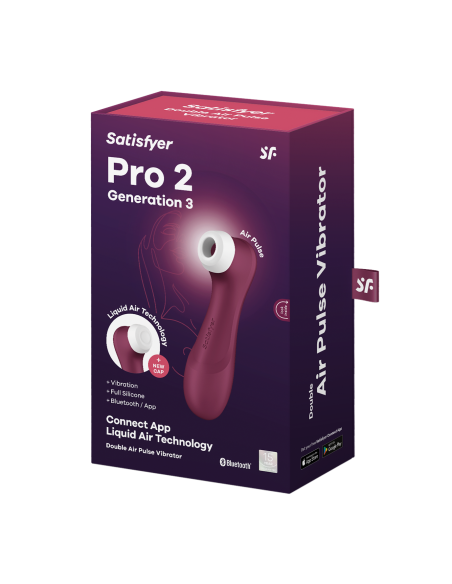 Pro 2 Generatie 3 Air pluse Connect App en vibratie - Satisfyer rode wijn