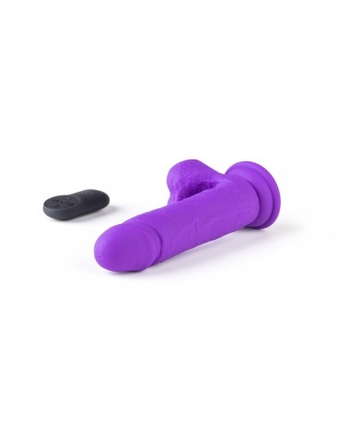 REALISTIC R16 FLESH 16 CM VIBRATOR WITH REMOTE CONTROL Purple