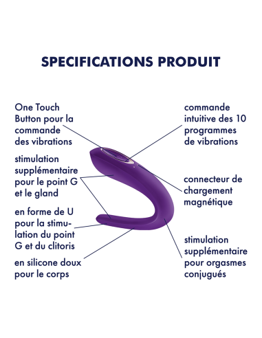 Satisfyer Double Classic Koppelstimulator - Paars