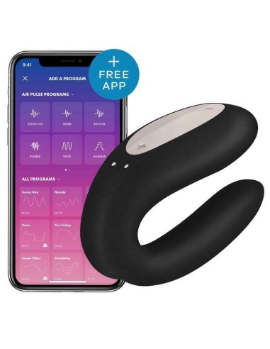 Satisfyer Double Joy connected stimulator for couples - Black