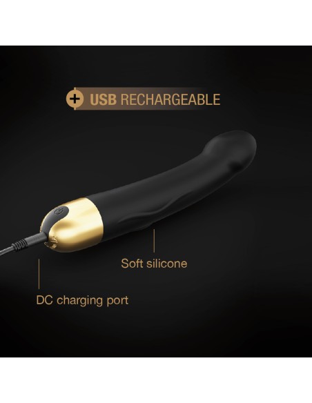 Real Vibration M 22 cm 2.0 vibrator - zwart en goud