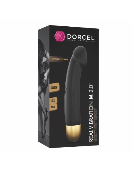 Real Vibration M 22 cm 2.0 vibrator - zwart en goud