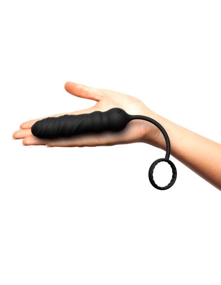 Deep Seeker anal plug and cock ring - Black
