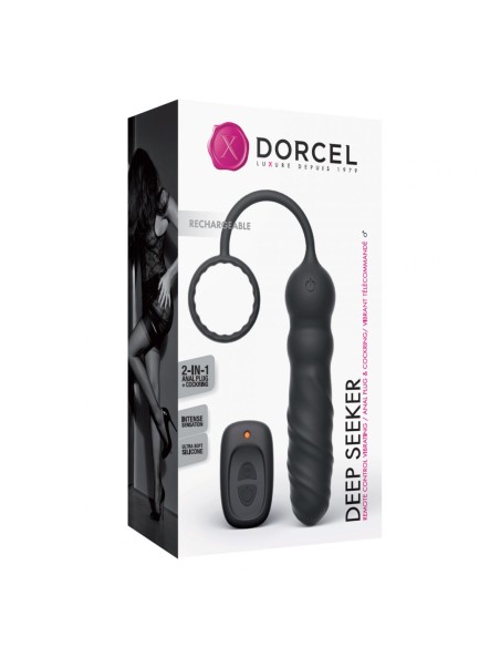 Plug anal et cockring Deep Seeker - Noir