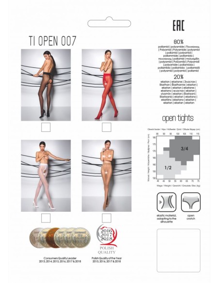 TI007R Open panty 20 DEN - Rood