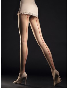 Unieke panty 20 DEN - naakt en rood