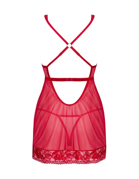 Lacelove babydoll en string - Rood