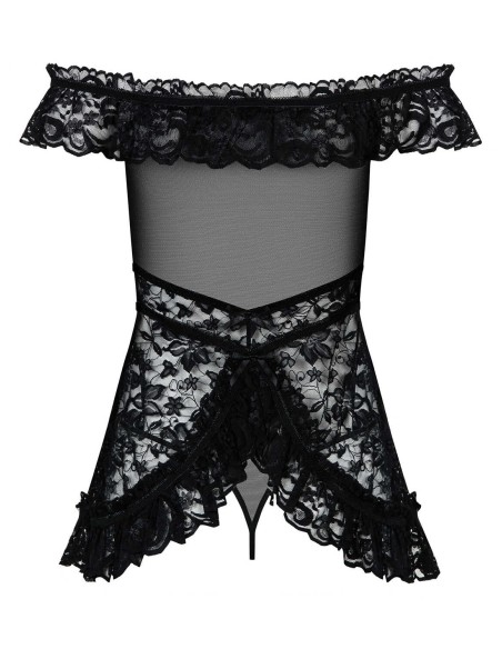 Babydoll Flores - Negro