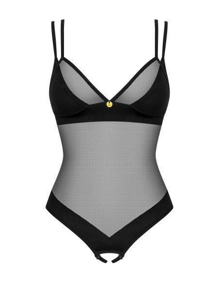 Nesari open bodysuit - Zwart