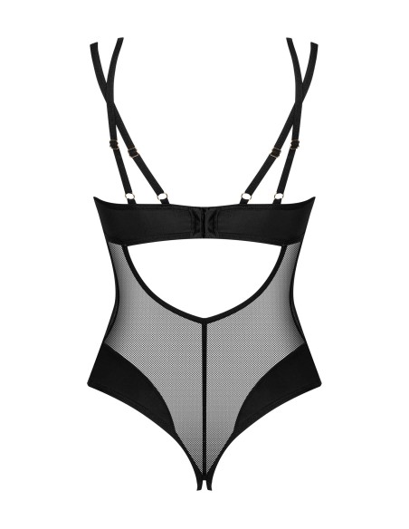 Nesari open bodysuit - Zwart