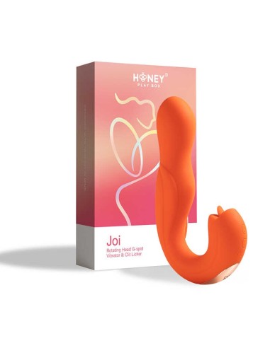 Joi - Vibrador con cabezal giratorio y estimulador de clítoris - naranja