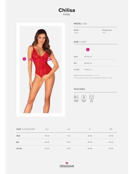 Chilisa open bodysuit - Rood