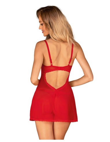 Chilisa babydoll et string - Rouge