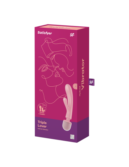 Drievoudige minnaar Konijn en Wand Satisfyer - Roze