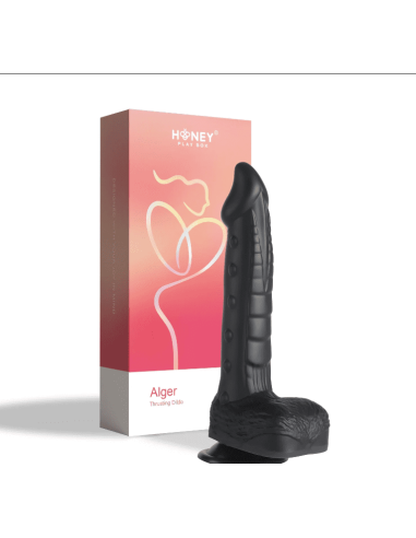 Alger - Dildo om te duwen en trillen 20,30 cm - Zwart