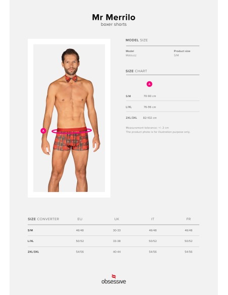 Mr Merrilo - Rode boxershort en vlinderdas