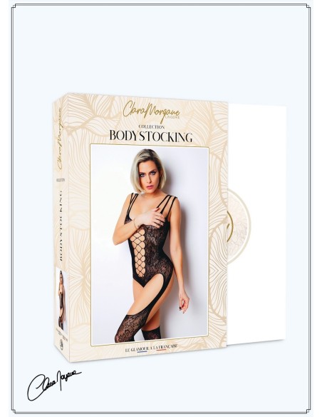 Bodystocking dentelle floral et triple bretelles - Le Numéro 9 - Collection Bodystocking - CM99009