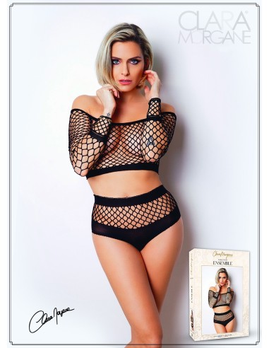 2-piece large mesh fishnet set - Le Numéro 1 - Ensemble Collection - CM96001