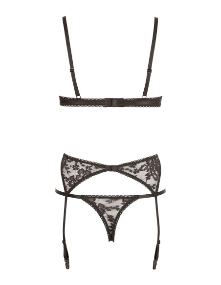 Sexy driedelige set van zwart kant - R2210185
