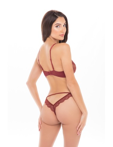 2-piece set with underwired bra and lace thong - REN53024-BUR