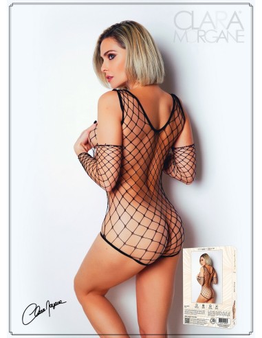 Body fino de rejilla negro - Le Numéro 3 - Body Collection - CM98004