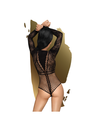 Body noir manches longues fantaisie Spicy whisper - PH0099BLK