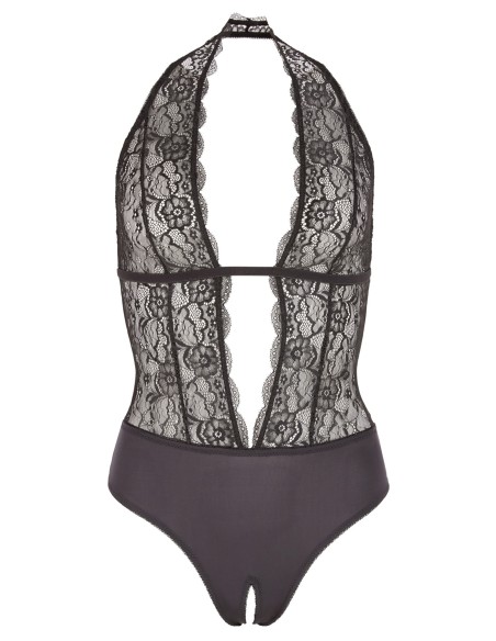 Black lace bodysuit, open crotch - R2641399