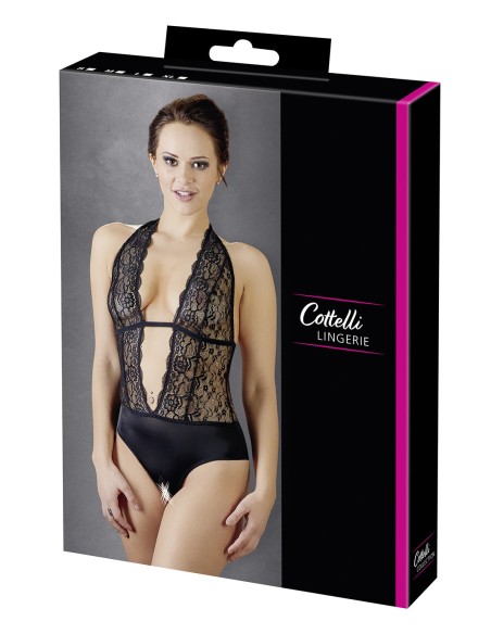 Black lace bodysuit, open crotch - R2641399