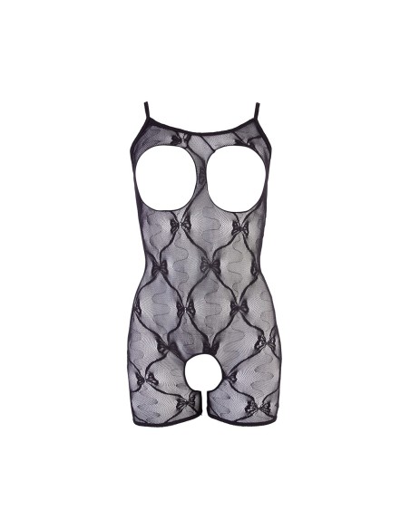 Black fishnet short jumpsuit - R2550113
