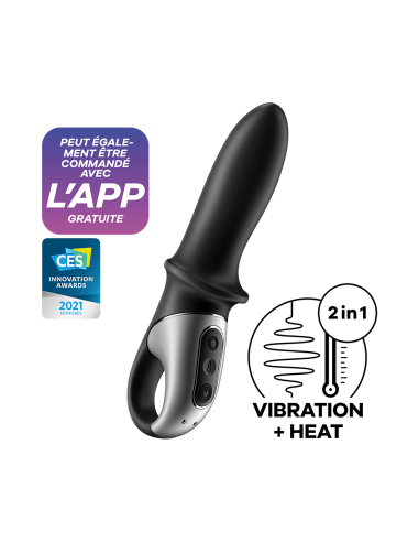 Zwarte USB, verwarmde en aangesloten vibrator Hot Passion Satisfyer - CC597790