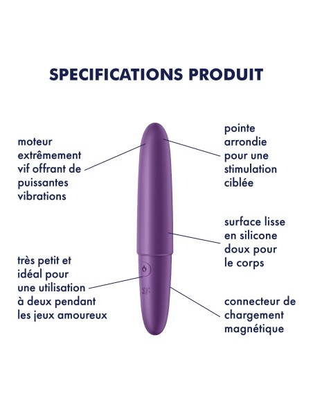 Satisfyer Ultra Power Bullet 6 USB Paarse vibrator - CC597740