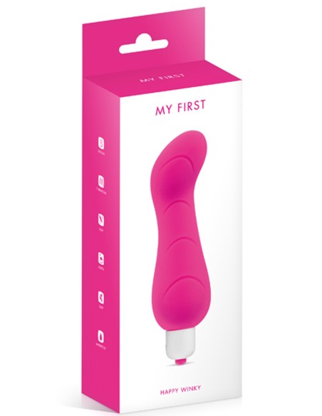 Waterproof 7-speed curved G-spot pink vibrator - CC5740010050