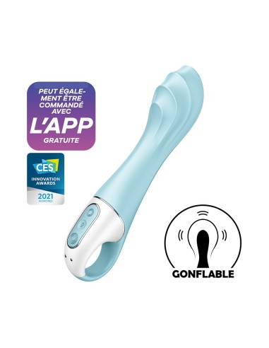 Vibrador inflador conectado azul USB Air Pump Vibrator 5 Satisfyer - CC597802