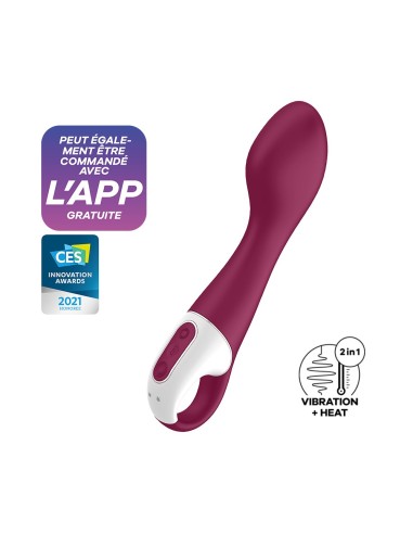 Vibromasseur point G chauffant connecté USB rouge Hot Spot Satisfyer - CC597782