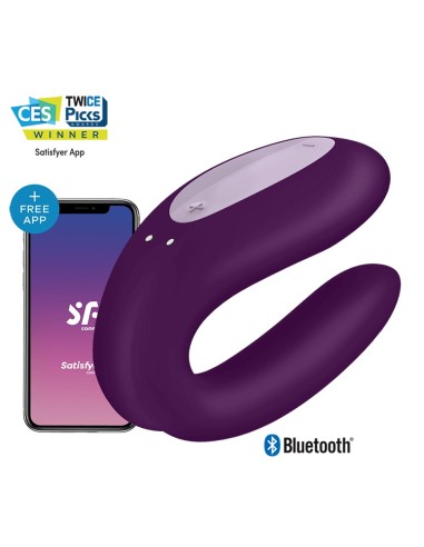 Vibromasseur pour couple connecté violet Double JOY Satisfyer - CC5972420201