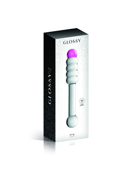 Tweekleurige glazen dildo nr. 11 Glanzend - CC532070