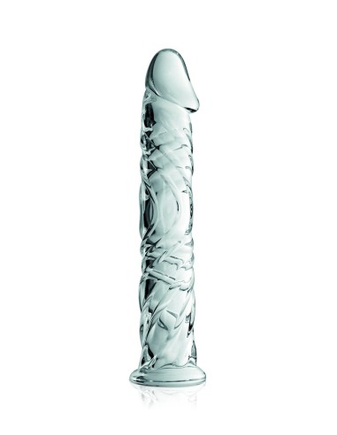 Transparante glazen dildo met eikel en aderen nr. 4 Glanzend - CC532060020