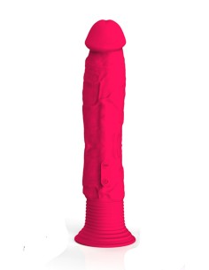 Flashy pink vibrating suction cup dildo 10 speeds - YOJ-040FUS