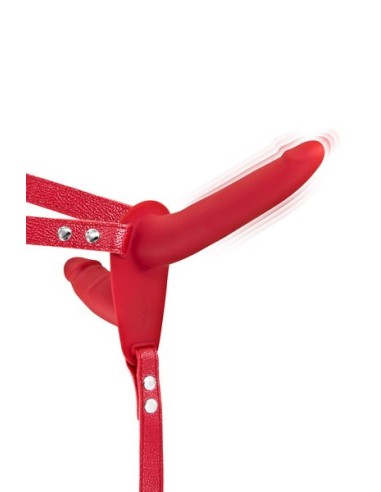 Consolador doble vibrador rojo con arnés - CC5310020030