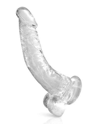 Jelly dildo curved transparent suction cup size XL 22cm - CC570126