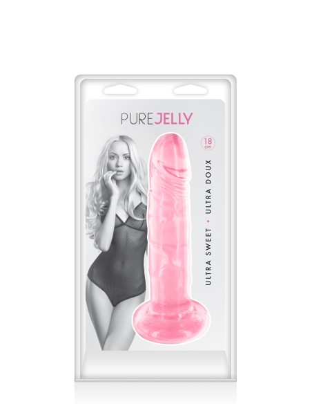 Roze jelly-dildo zuignap 18cm - CC570128